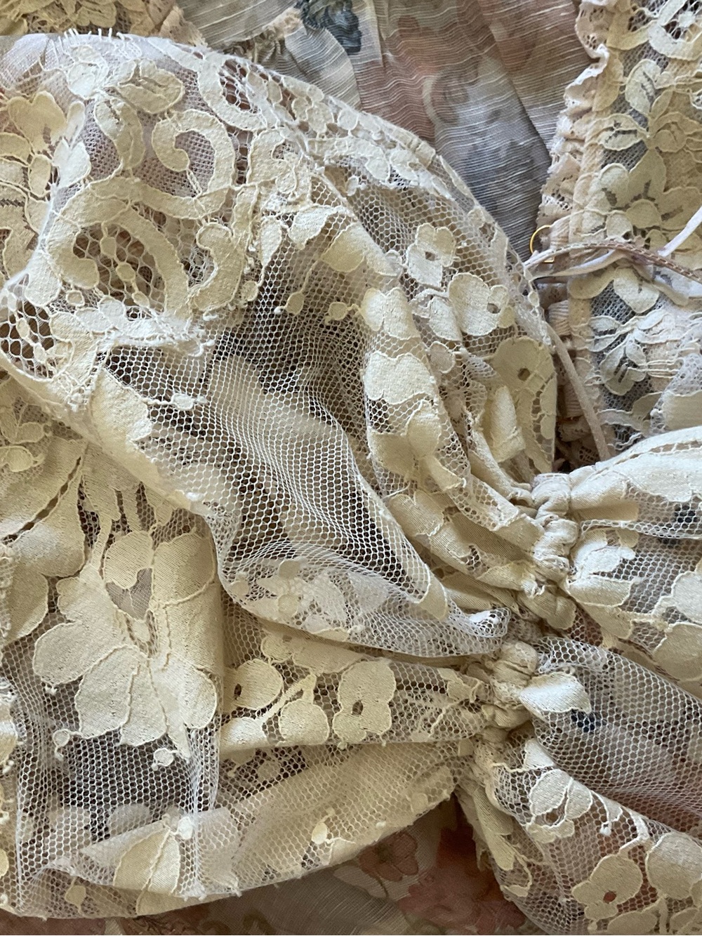 Zimmermann Rebellion Sheer Floral Lace-Trim cropped blouse sz 1 - Picture 7 of 8